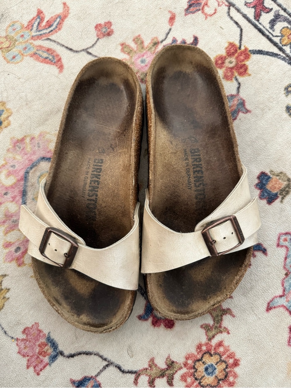 Birkenstock Single Strap Sandals in Cream